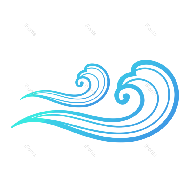 蓝色图片,渐变元素,小清新PNG,浪花免抠素材